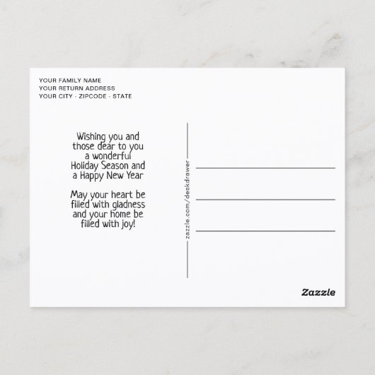 Rustic Woodgrain Pattern Seizoensgebonden feestdag Briefkaart (Achterkant)