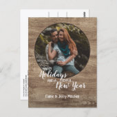 Rustic Woodgrain Pattern Seizoensgebonden feestdag Briefkaart (Voorkant / Achterkant)