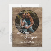 Rustic Woodgrain Pattern Seizoensgebonden feestdag Briefkaart (Voorkant / Achterkant)