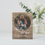 Rustic Woodgrain Pattern Seizoensgebonden feestdag Briefkaart (Staand voorkant)