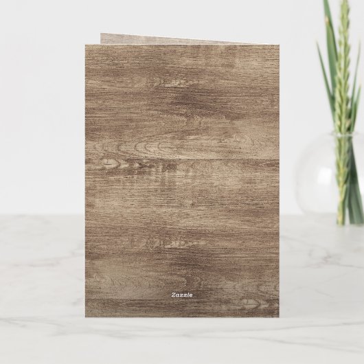 Rustic Woodgrain Pattern Seizoensgebonden feestdag Feestdagen Kaart (Achterkant)