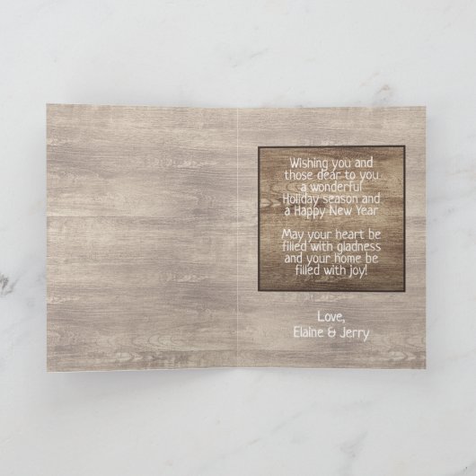 Rustic Woodgrain Pattern Seizoensgebonden feestdag Feestdagen Kaart (Binnen)