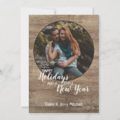 Rustic Woodgrain Pattern Seizoensgebonden feestdag Feestdagenkaart (Voorkant)