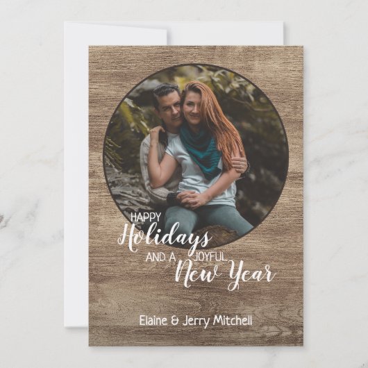 Rustic Woodgrain Pattern Seizoensgebonden feestdag Feestdagenkaart (Voorkant)