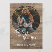 Rustic Woodgrain Pattern Seizoensgebonden feestdag Feestdagenkaart (Voorkant)