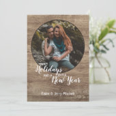 Rustic Woodgrain Pattern Seizoensgebonden feestdag Feestdagenkaart (Staand voorkant)