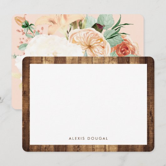 Rustic Woodgrain Specialized Stationery Notitiekaartje (Voorkant / Achterkant)