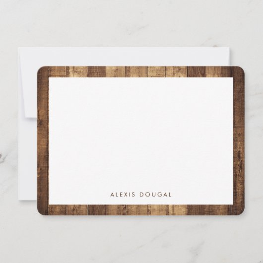 Rustic Woodgrain Specialized Stationery Notitiekaartje (Voorkant)