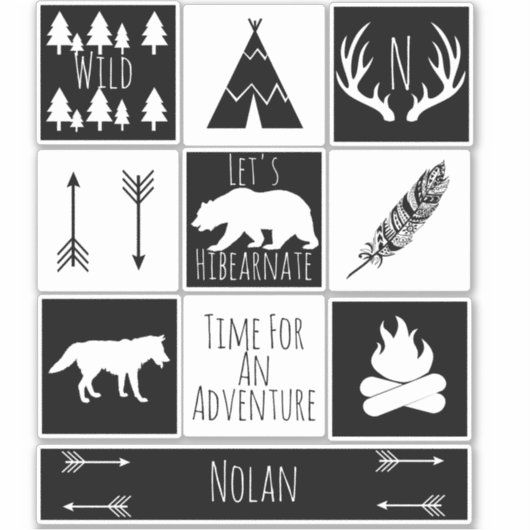 Rustic Woodland Adventure Sticker (Voorkant)