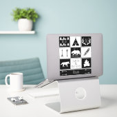 Rustic Woodland Adventure Sticker (Laptop op bureau)