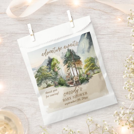 Rustic Woodland Adventure wacht op Boy Baby shower Bedankzakje (Geknipt)