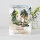 Rustic Woodland Adventure wacht op Boy Baby shower Kaart (Staand voorkant)