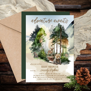 Rustic Woodland Adventure wacht op Boy Baby shower Kaart