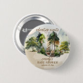 Rustic Woodland Adventure wacht op Boy Baby shower Ronde Button 5,7 Cm (Voorkant /achterkant)