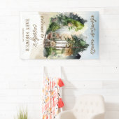 Rustic Woodland Adventure wacht op Boy Baby shower Spandoek (Insitu)