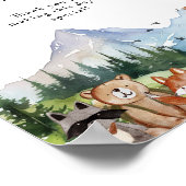 Rustic Woodland Animal Baby shower geeft de voorke Poster (Hoek)