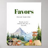 Rustic Woodland Animal Baby shower geeft de voorke Poster (Voorkant)