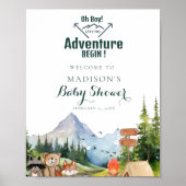 Rustic Woodland Animal Baby shower geeft de voorke Poster (Voorkant)