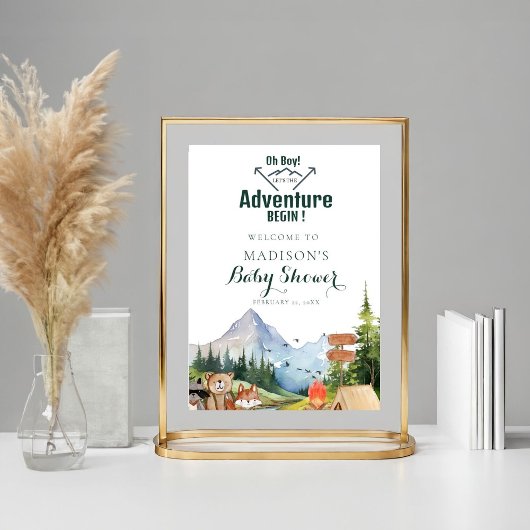 Rustic Woodland Animal Baby shower geeft de voorke Poster