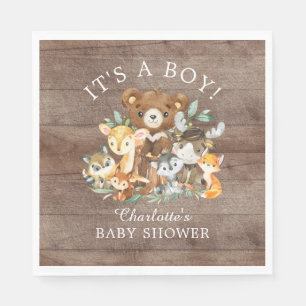Rustic Woodland Animal Baby shower Paper Napkins Servet