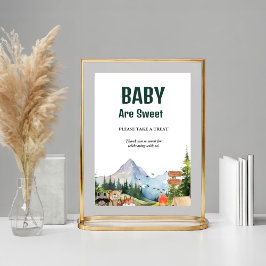 Rustic Woodland animal baby shower voorkeursbord Poster