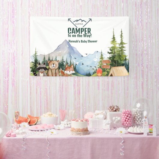 Rustic Woodland Animal Baby shower Welkomstbord Spandoek (Feest)