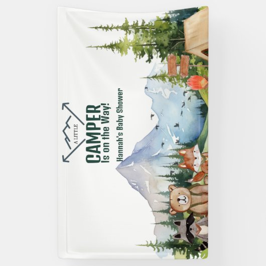 Rustic Woodland Animal Baby shower Welkomstbord Spandoek (Verticaal)