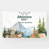 Rustic Woodland Animal Baby shower Welkomstbord Spandoek (Horizontaal)