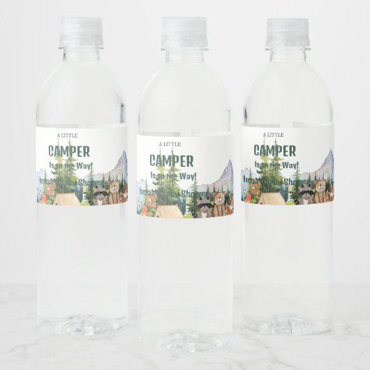 Rustic Woodland Animal Baby shower Welkomstbord Waterfles Etiket (Flessen)