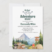 Rustic Woodland Animals Adventure Baby shower Kaart (Voorkant)