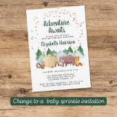 Rustic Woodland Animals Adventure Baby shower Kaart