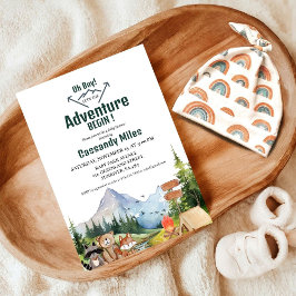 Rustic Woodland Animals Adventure Baby shower Kaart