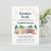 Rustic Woodland Animals Baby per post Kaart (Staand voorkant)