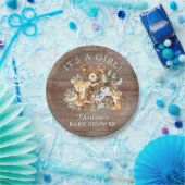 Rustic Woodland Animals Baby shower 7" Bord (Feest)