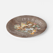 Rustic Woodland Animals Baby shower 7" Bord (Gekanteld)