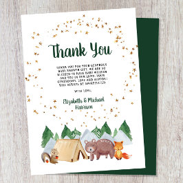 Rustic Woodland Animals Baby shower Bedankkaart