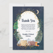 Rustic Woodland Animals Baby shower Bedankkaart (Voorkant)