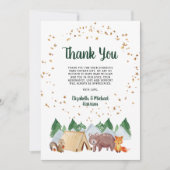 Rustic Woodland Animals Baby shower Bedankkaart (Voorkant)