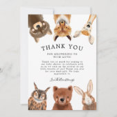 Rustic Woodland Animals Baby shower Bedankkaart (Voorkant)