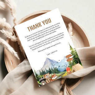 Rustic Woodland Animals Baby shower Dank u kaart