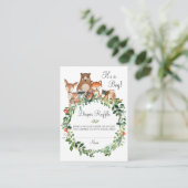 Rustic Woodland Animals Baby shower Diaper Raffle Informatiekaartje (Staand voorkant)