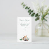 Rustic Woodland Animals Baby shower Diaper Raffle Informatiekaartje (Staand voorkant)