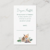 Rustic Woodland Animals Baby shower Diaper Raffle Informatiekaartje (Voorkant)