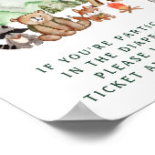 Rustic Woodland Animals Baby shower Diaper Raffle Poster (Hoek)