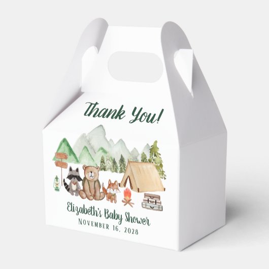 Rustic Woodland Animals Baby shower Hartelijk dank Bedankdoosjes (Voorkant Zijde)