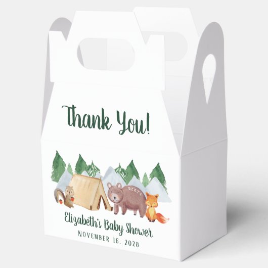 Rustic Woodland Animals Baby shower Hartelijk dank Bedankdoosjes (Geopend)