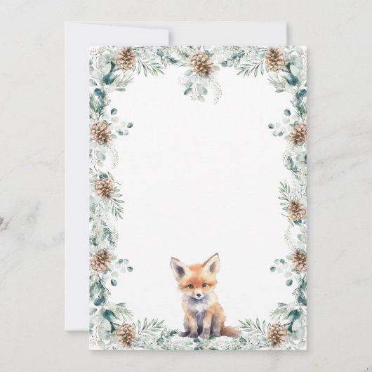 Rustic Woodland Animals Baby shower Invitation Kaart (Achterkant)