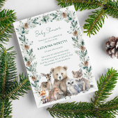 Rustic Woodland Animals Baby shower Invitation Kaart