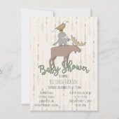 Rustic Woodland Animals Baby shower Kaart (Voorkant)
