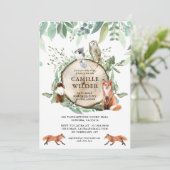 Rustic Woodland Animals Baby shower Kaart (Staand voorkant)